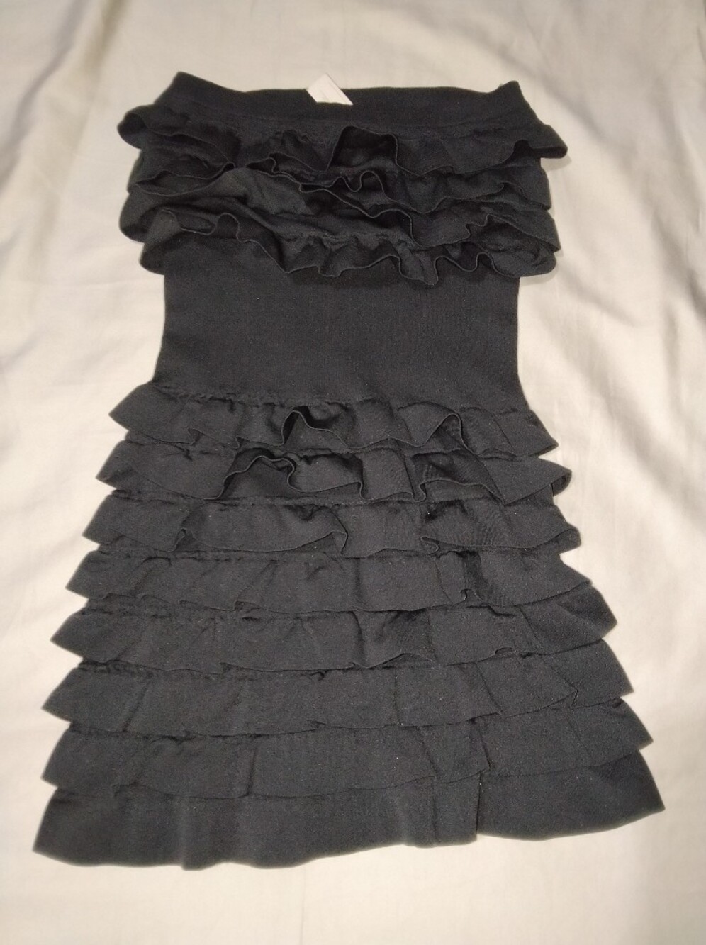 New Mix Black Ruffle Mini Dress - Picture 3 of 4